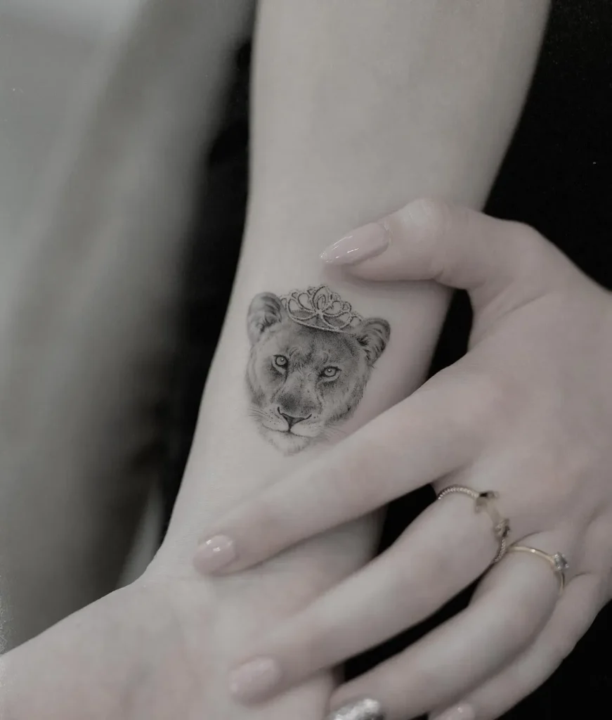 **Crowned Lioness Tattoo**