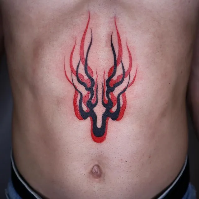 **Fiery Symmetry Tattoo**