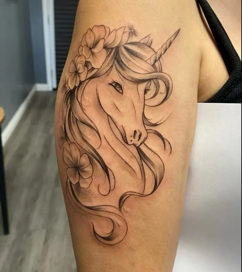 ### Floral Unicorn Elegance