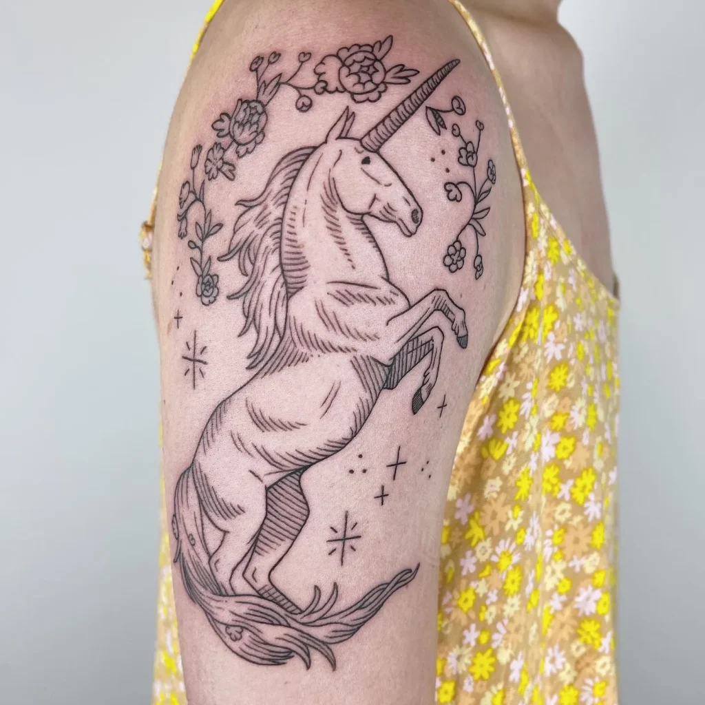 ### Floral Unicorn Elegance