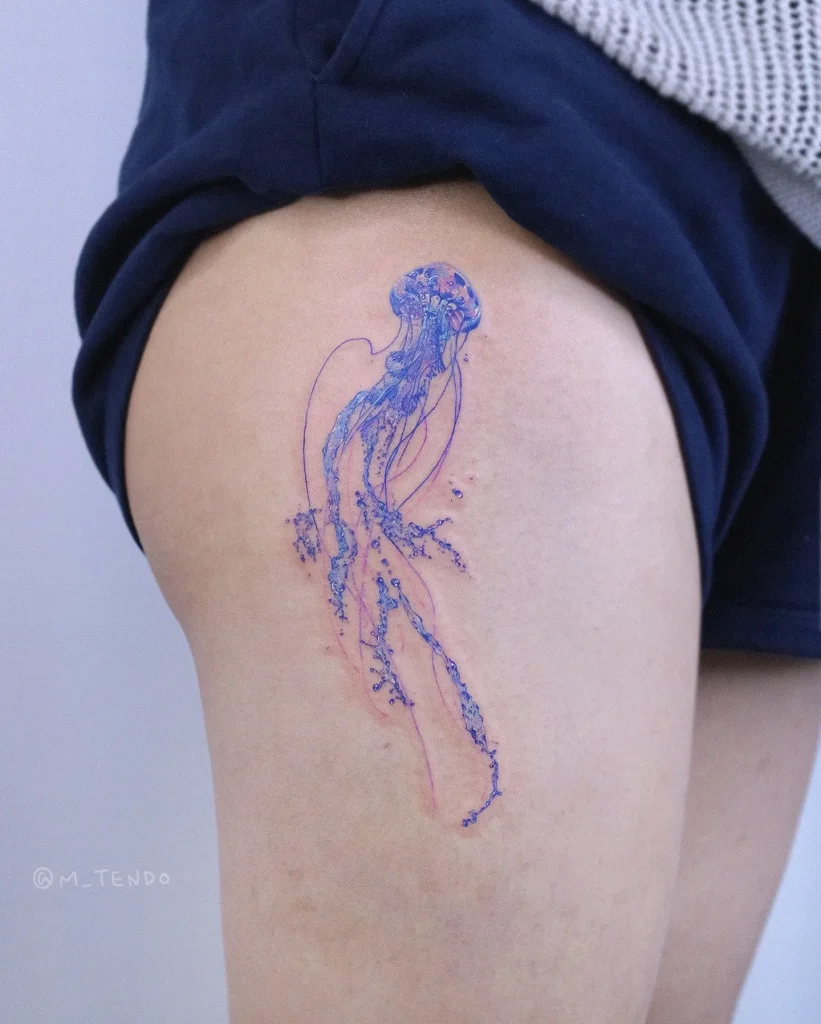 **Flowing Blue Elegance Tattoo**  