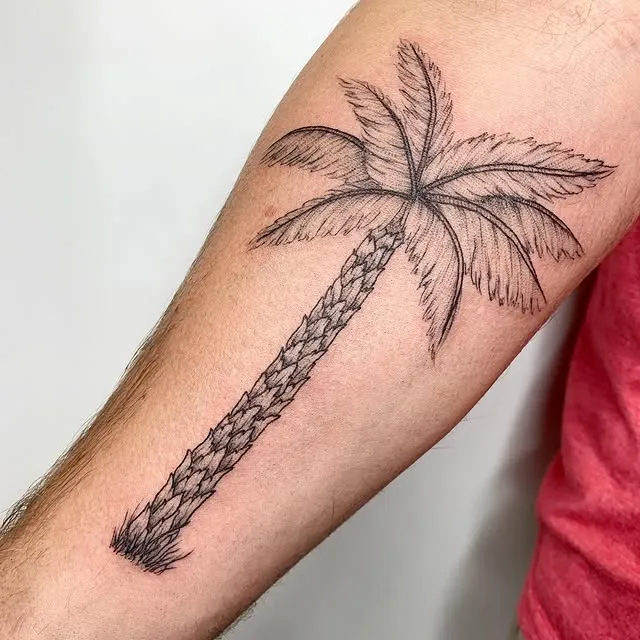 **Graceful Palm Silhouette Tattoo**