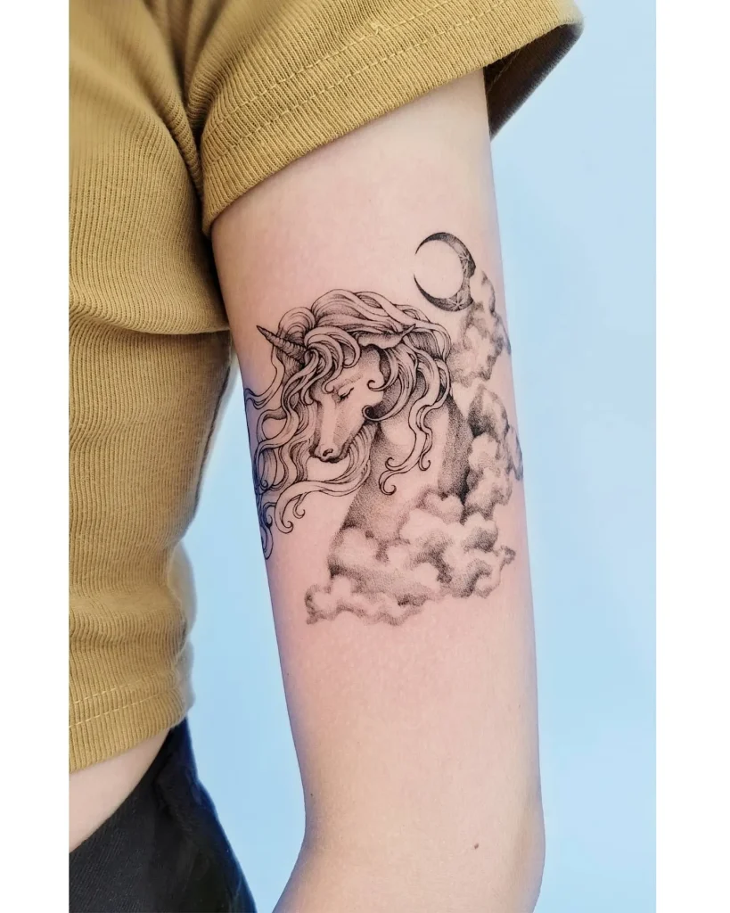 ### Moonlit Unicorn Majesty Tattoo