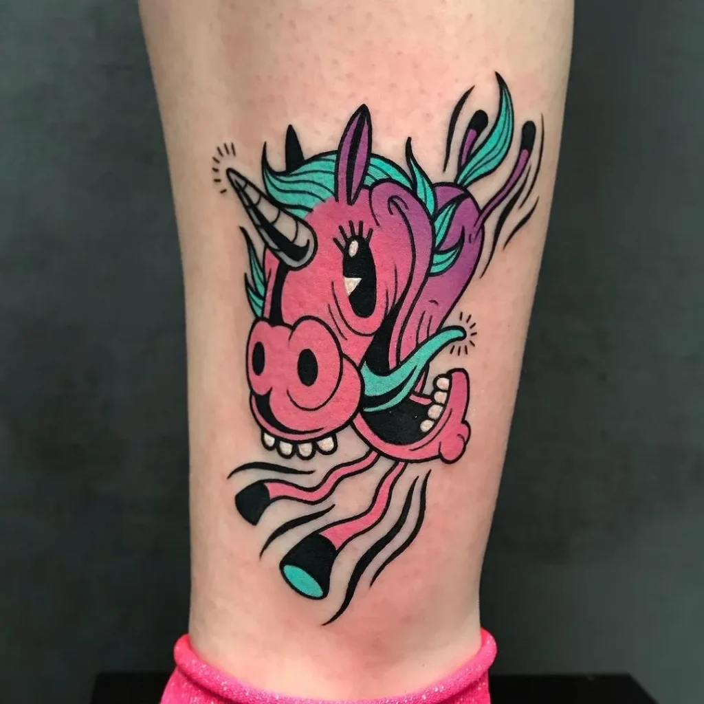 **Playful Unicorn Vibes Tattoo**