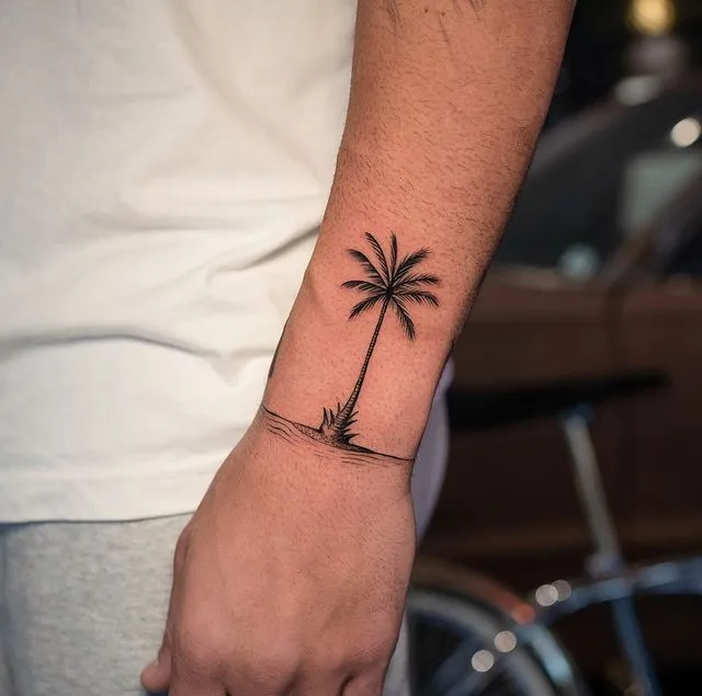 **Simple Palm Silhouette Tattoo**