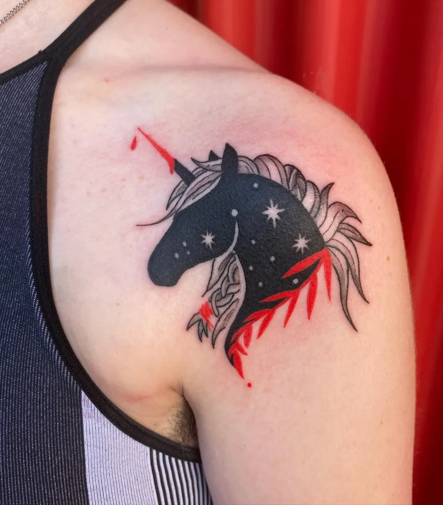 **Starry Night Unicorn Tattoo**