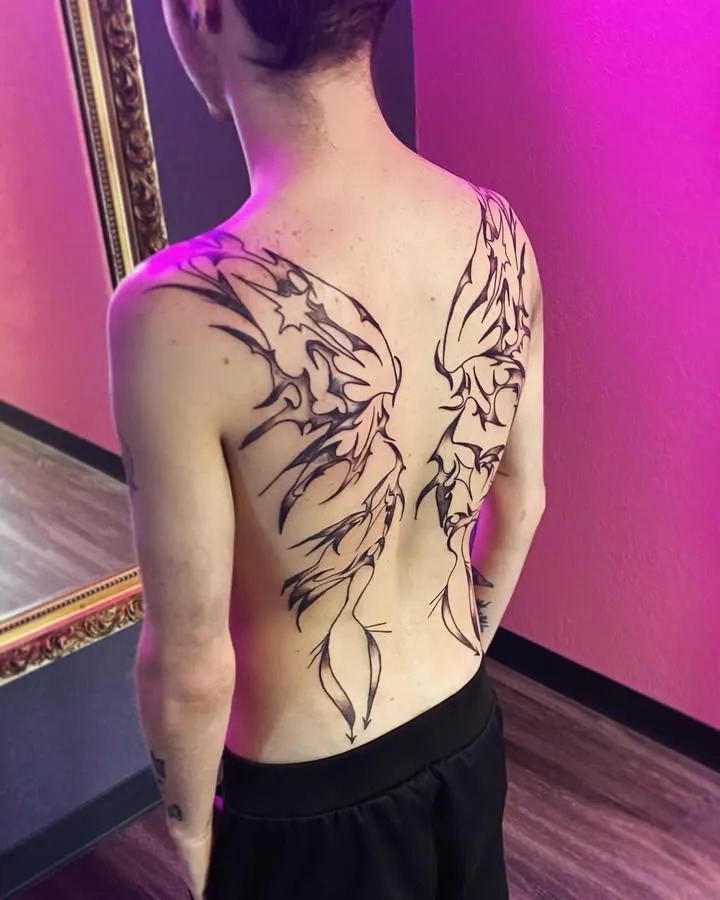 ### Abstract Tech Wings Tattoo