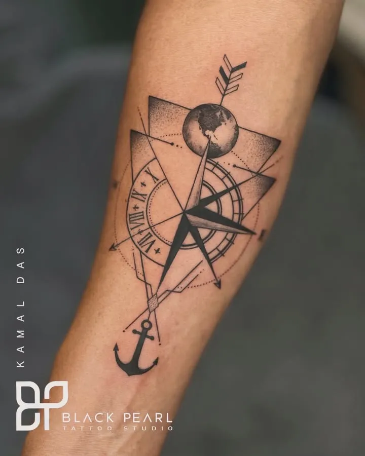 **Anchor and Arrow Compass**