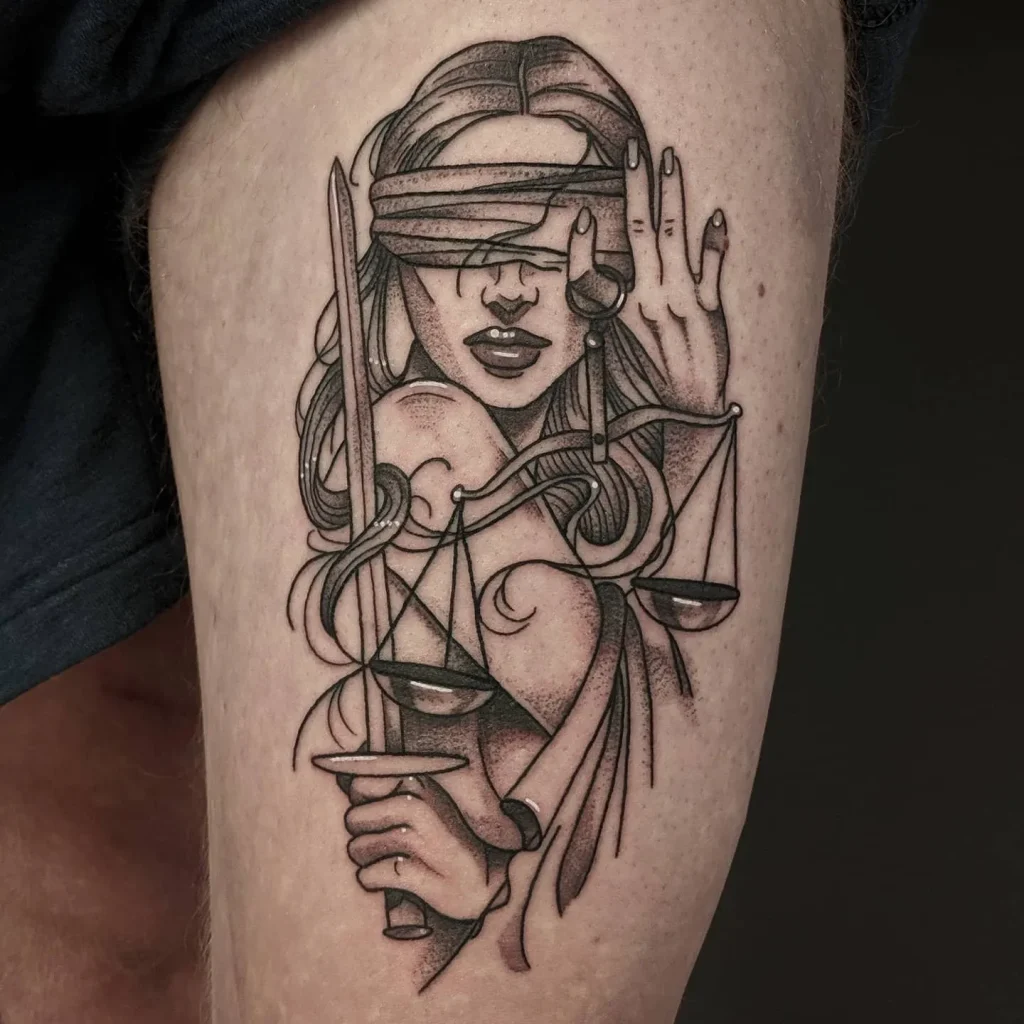 **Blindfolded Justice Tattoo**