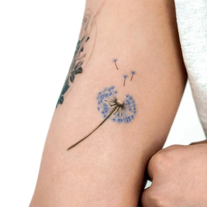 ### Blue Breeze Dandelion Tattoo