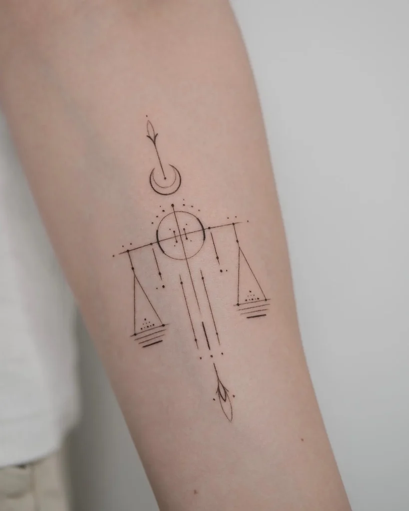 ### Celestial Balance Scales Tattoo