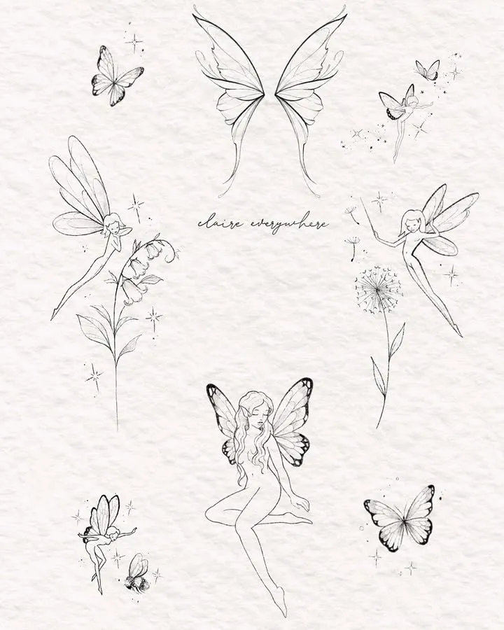 # Delicate Floral Fairies Tattoo