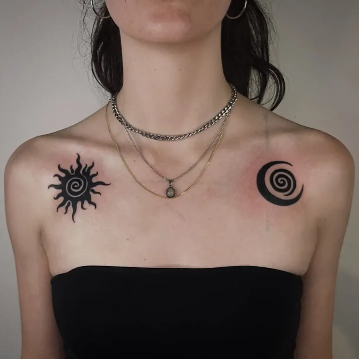 **Dual Celestial Balance Tattoo**