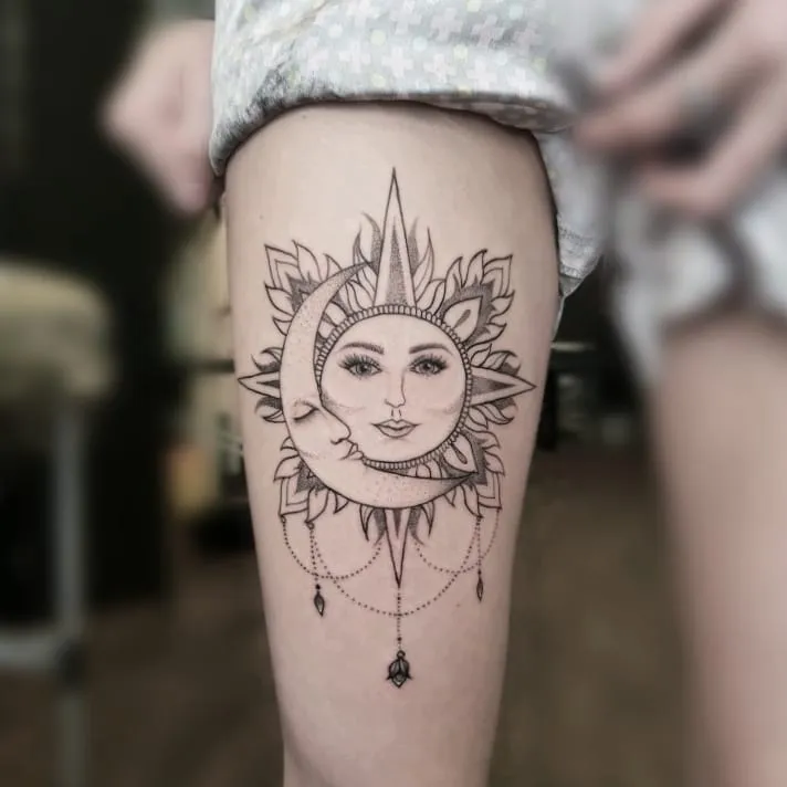 ### Dual Faces Celestial Tattoo