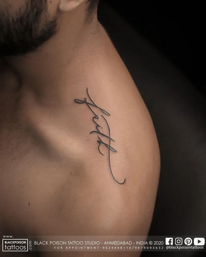 ### Elegant Script Faith Tattoo