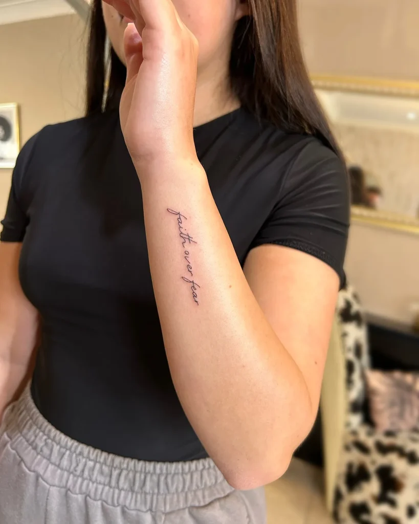 ### Faith Over Fear Script Tattoo