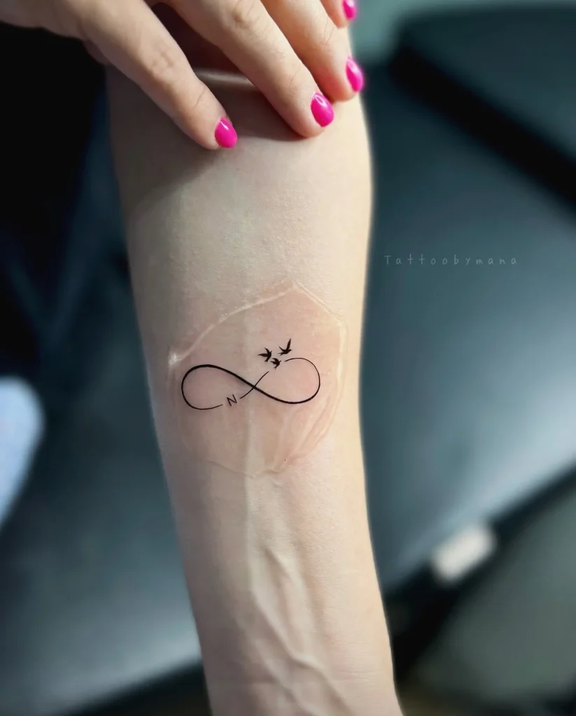 Infinity with Birds Tattoo