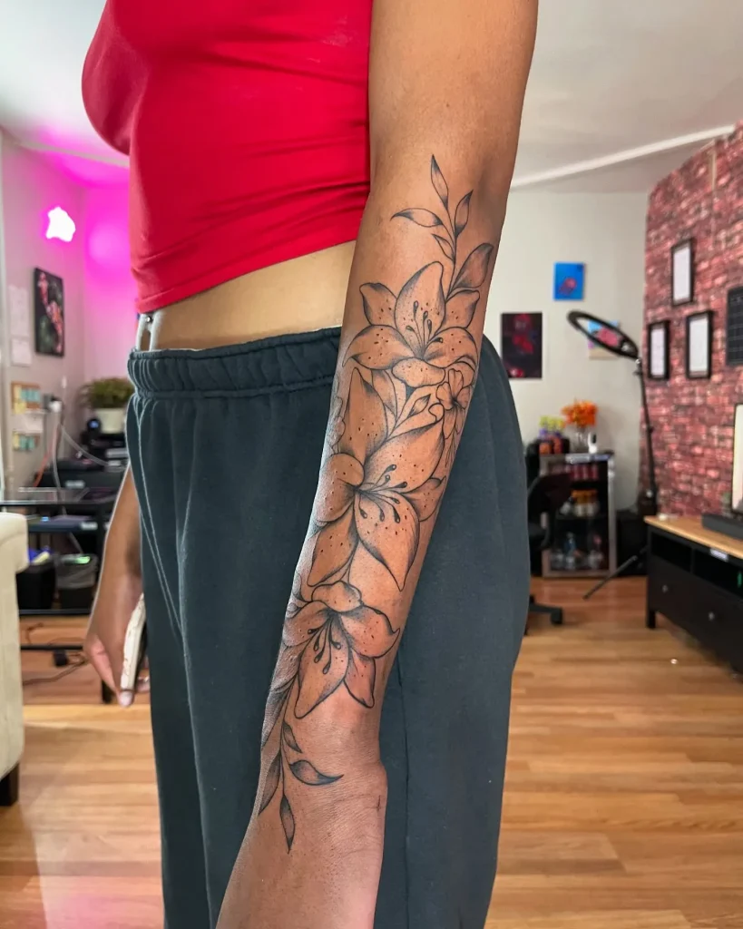 **Lily Arm Wrap Tattoo**