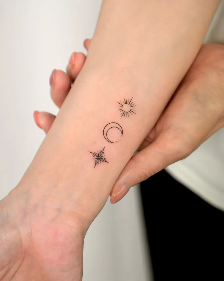 ### Sun and Moon Harmony Tattoo