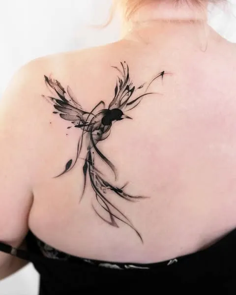 Abstract Ink Bird Tattoo