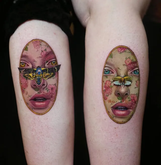 Butterfly-Women Portraits Tattoo