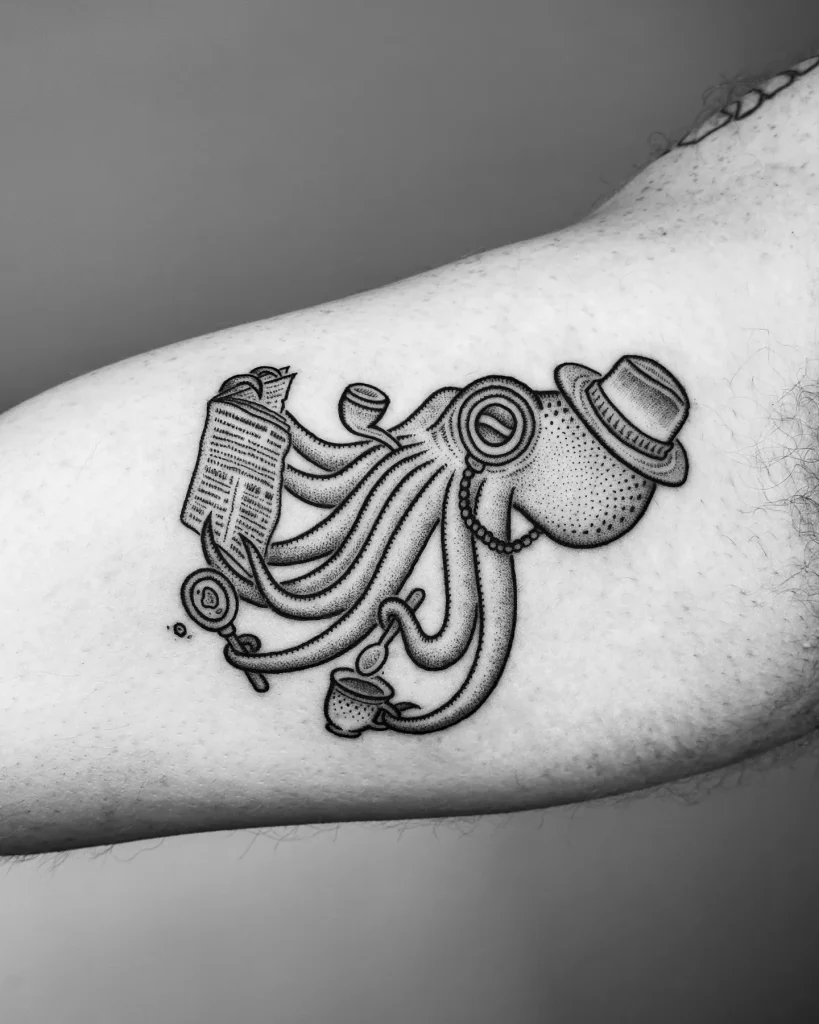 **Classy Octopus Gentleman Tattoo**