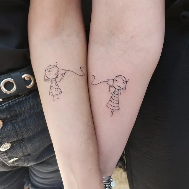 Connected by String Tattoo