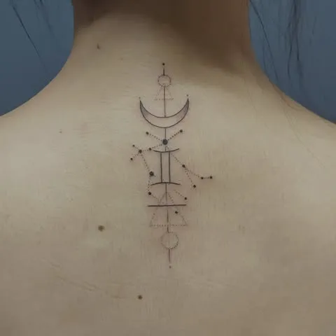 ## Crescent and Constellation Tattoo