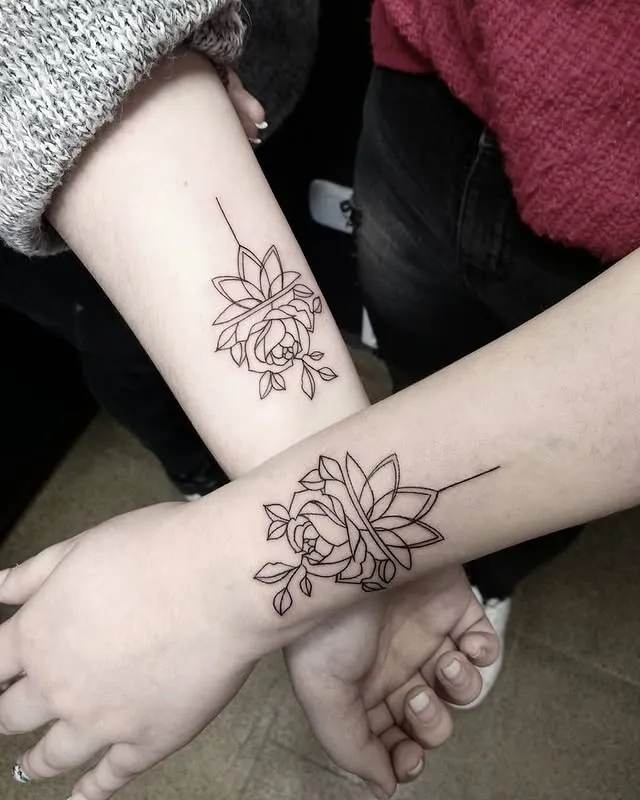 Floral Geometry Tattoo