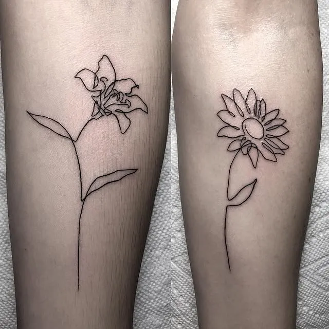 Floral Line Art Pair