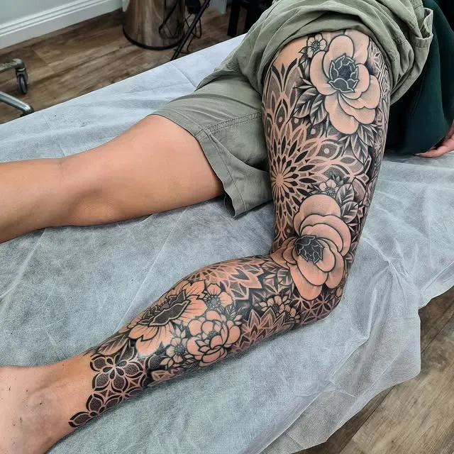 Floral Mandala Leg Sleeve