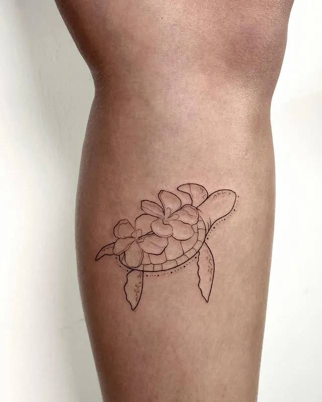 Floral Turtle Elegance