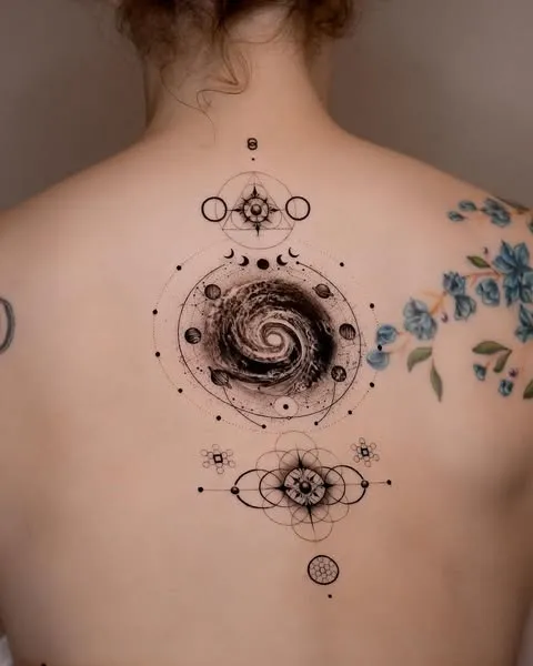 Galaxy Spiral Back Tattoo