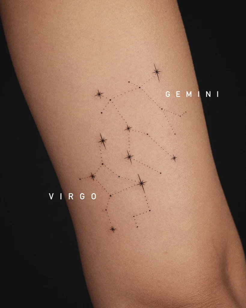 **Gemini-Virgo Harmony Tattoo**