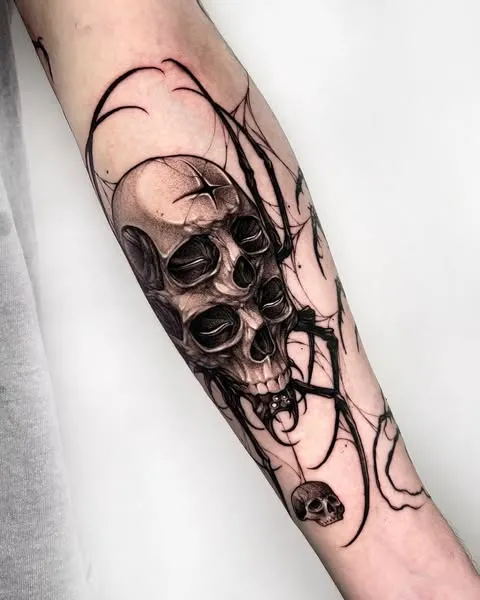 Gothic Skull Fusion Tattoo