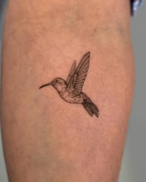 Hummingbird in Flight Tattoo