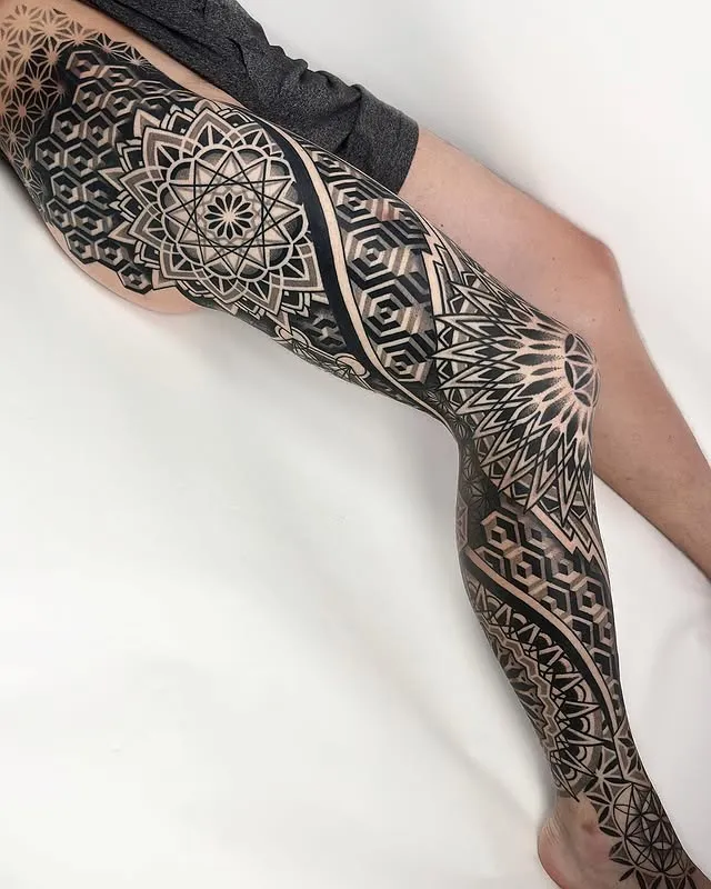 Intricate Mandala Leg Art