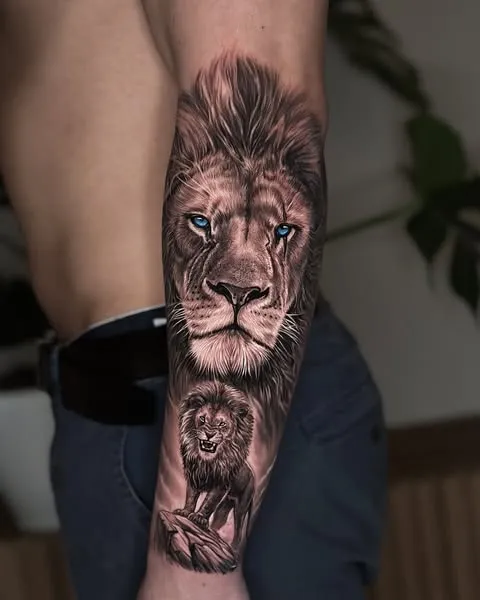 Majestic Gaze Lion Tattoo