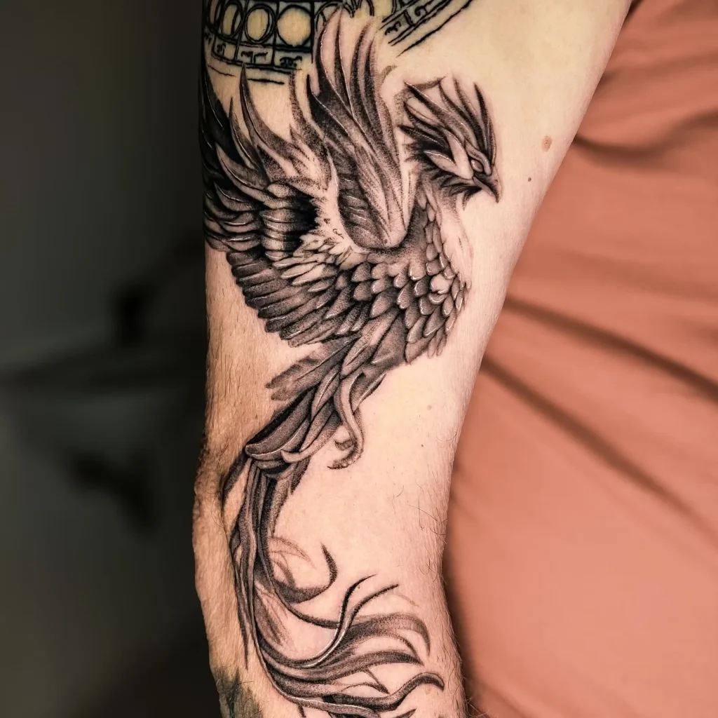 Majestic Phoenix in Flight Tattoo