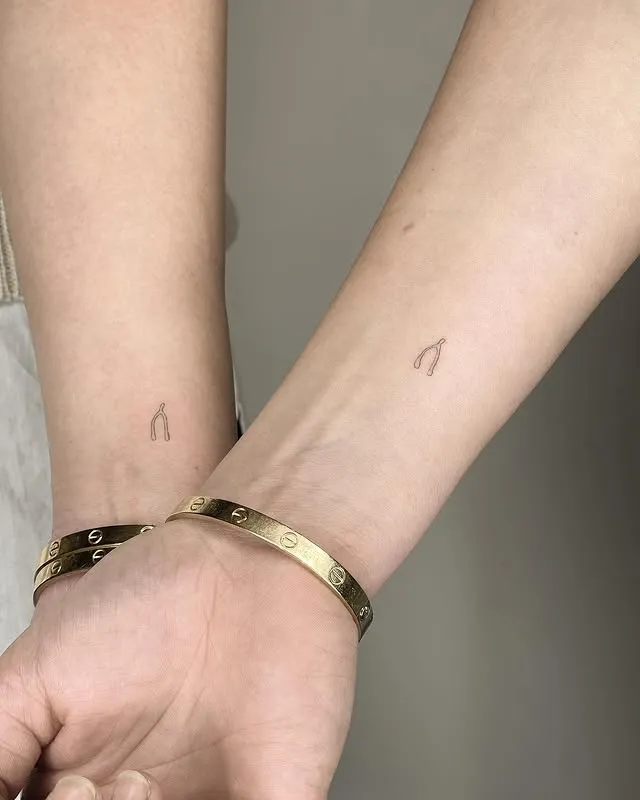 Matching Wishbones Tattoo