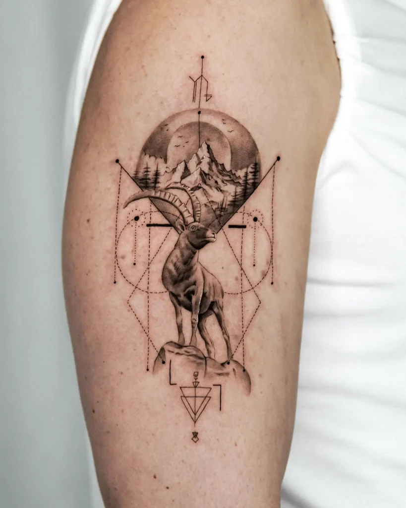 **Mountain Goat Elegance Tattoo**