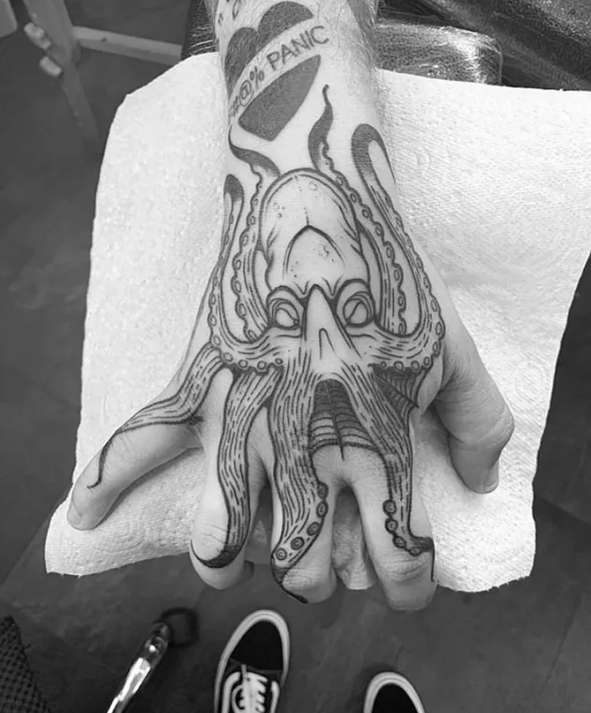 Octopus Hand Embrace Tattoo