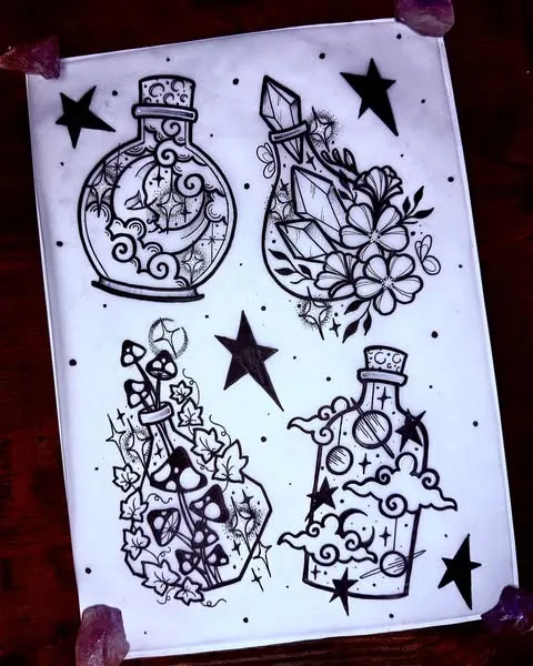 Potion Bottles and Stars