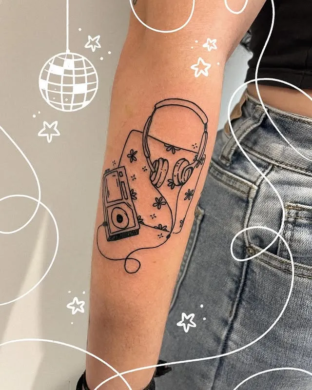 Retro Music Vibes Tattoo