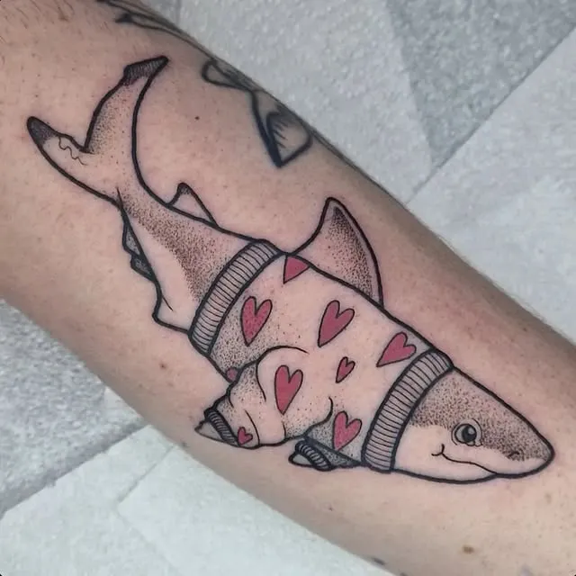 Shark in a Sweater Tattoo