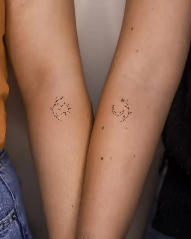 Sun and Moon Harmony Tattoos