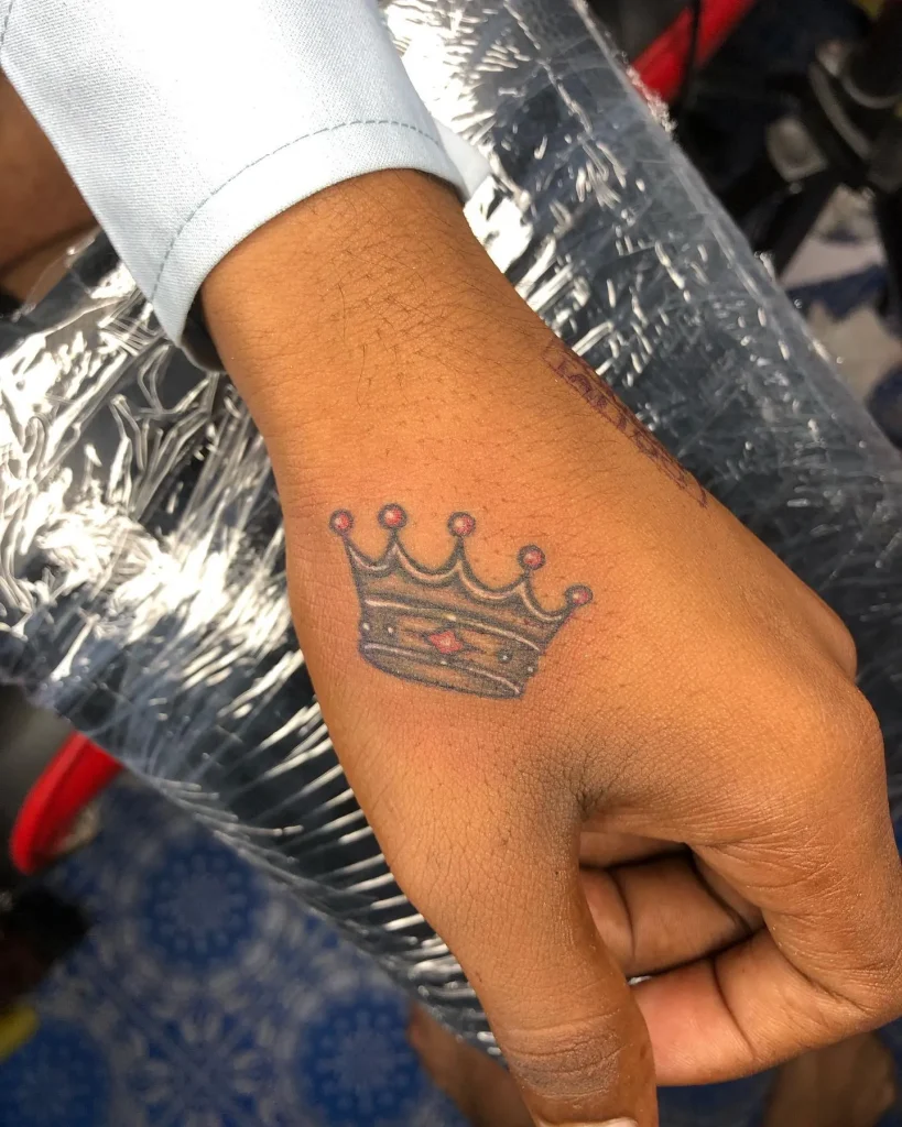 Sure! Here's a suggested heading and description for this crown tattoo: