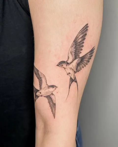 Swallows in Flight Tattoo